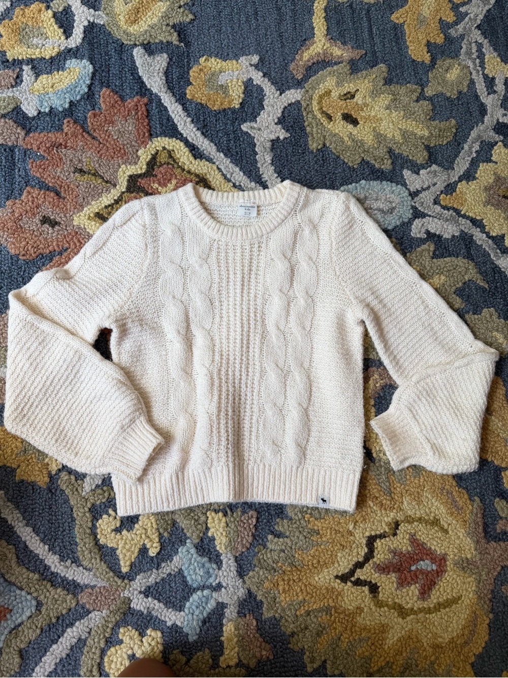abercrombie kids Cream Cable Knit Sweater